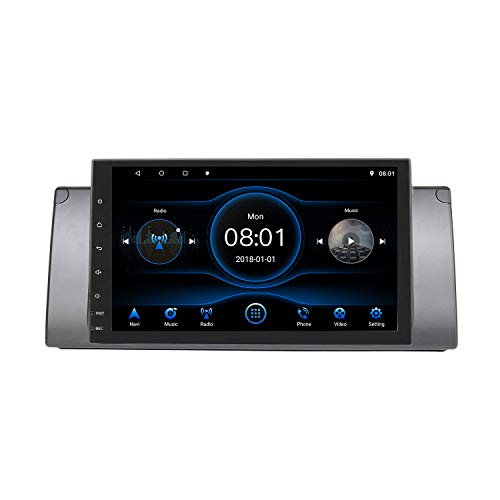 KKXXX Compatible con BMW E39 E53 X5 M5 Android 8.1 Estéreo para Auto Multimedia Reproductor de Video MP5 Am Radio FM Auto Navegación GPS Control de Volante de Enlace de Espejo BT
