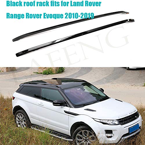 LAFENG Baca negra para techo 2010-2019 Land Rover Range Rover Evoque 2 piezas de aleación de aluminio portaequipajes portaequipajes portaequipajes rieles de techo