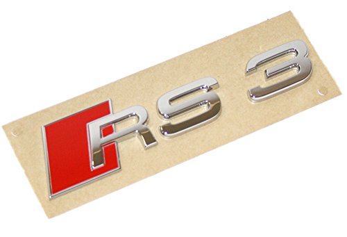 Logotipo original de Audi RS3, emblema cromado rojo, autoadhesivo