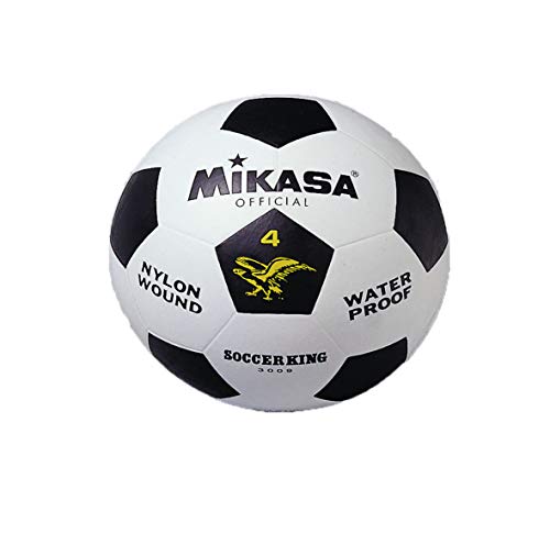 MIKASA 3009 - Balón de fútbol, Color Blanco/Negro, Talla 4
