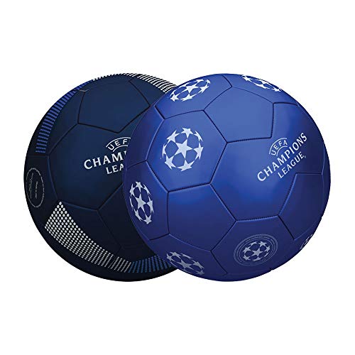 Mondo UEFA Champions League - Balón de fútbol para Hombre, Talla 5, 400 g, Color Blanco/Negro/Azul, 13847