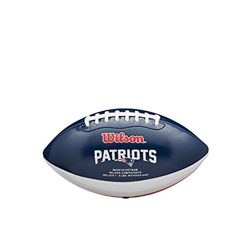 NFL City Pride Balón de fútbol Americano, New England Patriots, Cuero Compuesto, para Jugadores Aficionados, Azul/Gris, WTF1523XBNE