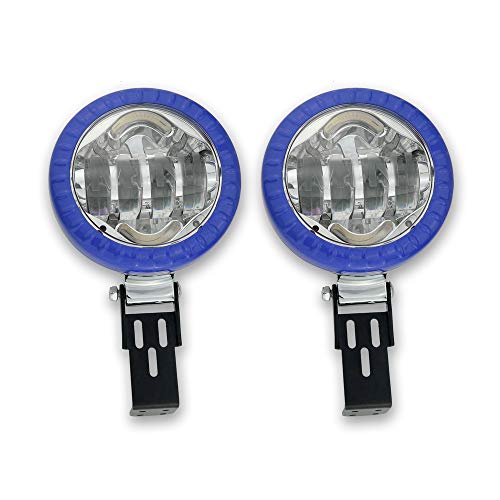 QIDIAN Para Mini F56 F55 Luz de circulación diurna Luces antiniebla para Mini Cooper F56 F55 DRL para Mini coche LED lámpara de parachoques delantero (marco azul)