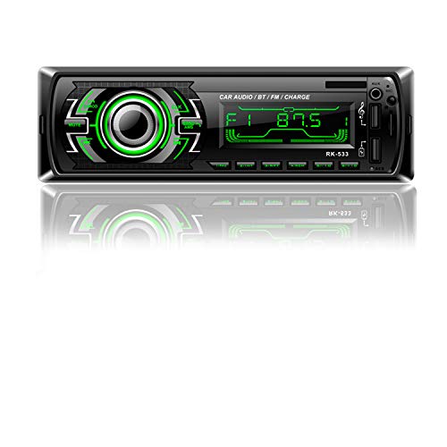 Radio Coche | Honboom Autoradio Bluetooth RDS | Radio 1 DIN | FM Radio 4x60W | Receptor de Manos Libres Bluetooth Reproductor de MP3 para Automóvil con Control del Volante Admite AUX/USB/SD