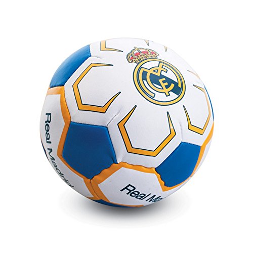 Real Madrid CF Official - Balón de fútbol mini con escudo (Talla Única/Blanco/Azul/Amarillo)