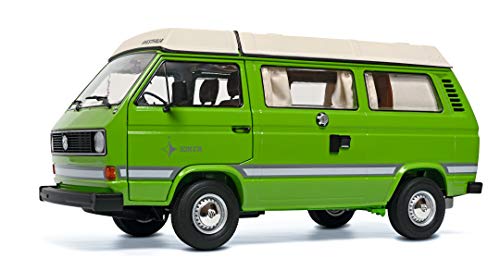 Schuco 450038800 VW T3a Joker, Westfalia Camper con Techo móvil, Escala 1:18, edición Limitada 1000, Color Verde