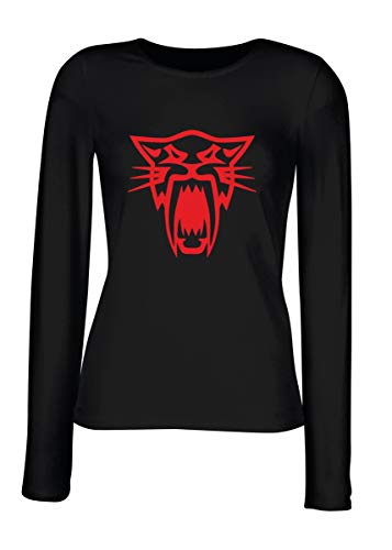 T-Shirt para Las Mujeres Manga Larga Negra FUN0627 Arctic Cat Wildcat Logo Diecut Racing 37373