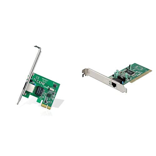 Tp-Link Tg-3468 - Adaptador WiFi Gigabit Pci Express (10/100/1000 Mbps), Puerto Rj45 Compatible con Windows + D-Link Dge-528T – Tarjeta Pci Gigabit Ethernet Rj45 (10/100/1000 Mbps)