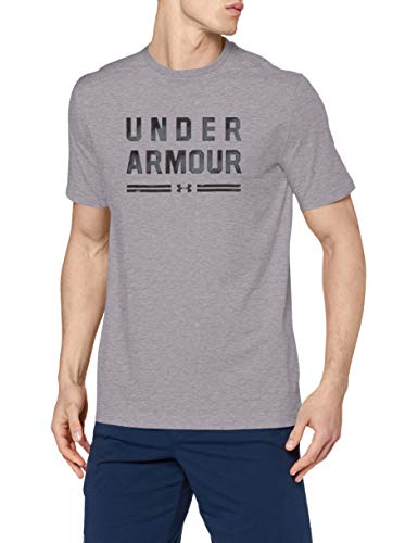 Under Armour Ua Classic Script SS Camiseta de manga corta, Hombre, Gris, L