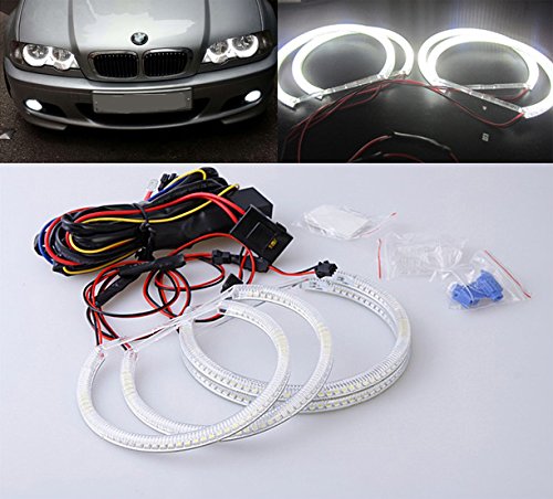 Unipower TMT Leds(TM) Kit LED SMD Angel Eyes Compatible con BMW Series 3 E46 sin Proyectores o sin Xenons Aros 2 X 131mm 2 X 145mm