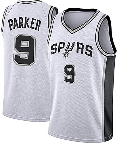 WHYYT Jerseys de la NBA de los Hombres - San Antonio Spurs # 9 Tony Parker Basketball Jersey, Chaleco sin Mangas Bordado Bordado clásico Ropa Superior,M(170~175CM/65~75KG)