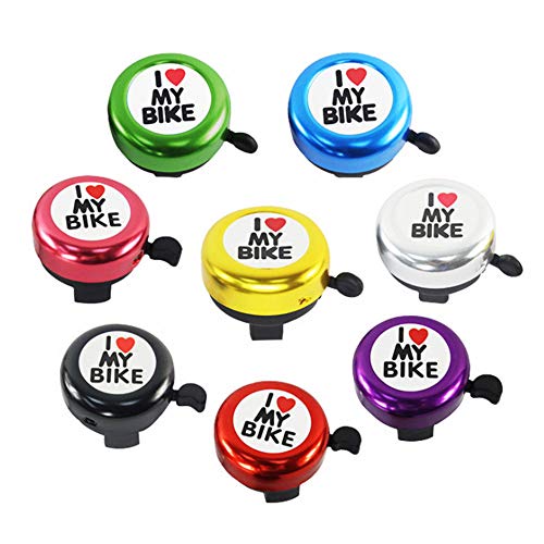 8 Piezas Campana de Bicicleta,Campana de Bicicleta de Montaña Linda,I Love My Bike-Mini Campana de Bicicleta Sonido Fuerte/Sonido Claro, Anillo de Bicicleta para Adultos Niños (Color Aleatorio)