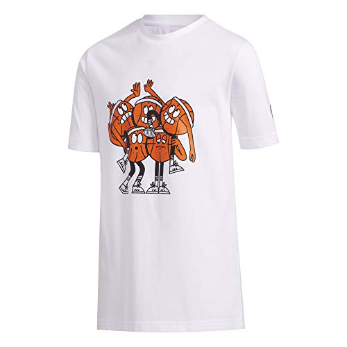 adidas Y SS Stripe TM Camiseta de Manga Corta, Unisex niños, White, 910Y