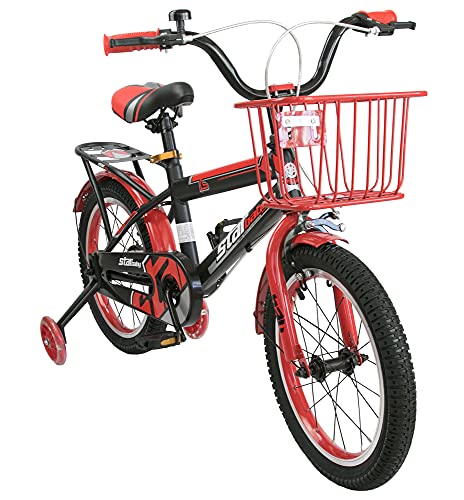 Airel Bicis Infantiles | Bici con Ruedines y Cesta | Bicicletas Infantiles para Niños y Niñas | Bicicletas 16 y 18 Pulgadas | Bicicletas niños 4-7 años | Color: Rojo-Rojo Pulgadas: 18