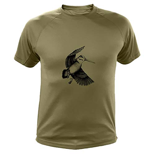 AtooDog Camiseta de Caza, Becada, Regalos para Cazadores (187, Verde, M)