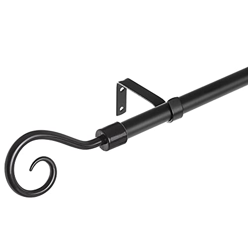 Barra Cortina Extensible con Espiral Negra de Metal de 160 a 300 cm - LOLAhome