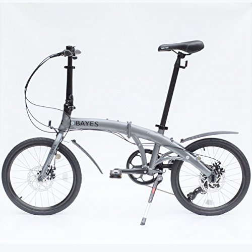 Bayes – Bicicleta plegable de aluminio Shimano, de 20 pulgadas con 8 velocidades, con frenos de disco, color grau seidenmatt, tamaño 86 x 32 x 67 cm, tamaño de rueda 20.00 inches