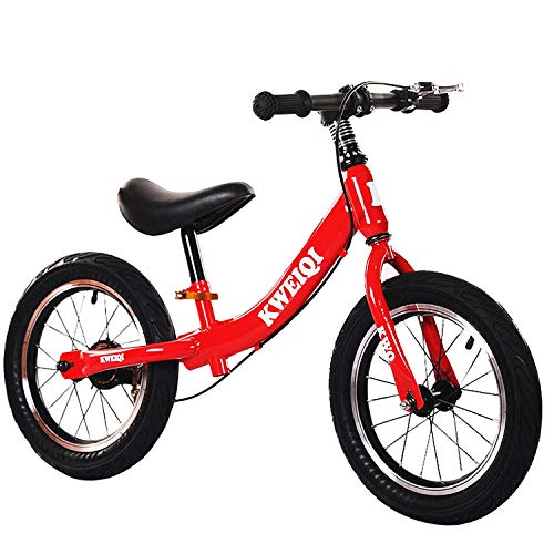 Bicicleta Balance Sin Pedales, Bici con Ruedas De 14" para Niños De 3-7 Años, Balance Bici con Sillín Ajustable, Neumáticos Inflables para Aprendizaje De Equilibrio (Máximo 30 Kg),Rojo