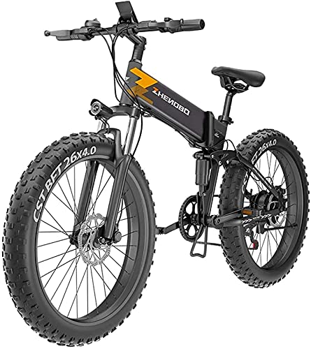 Bicicleta electrica Bicicleta eléctrica de la montaña del neumático gordo plegable adulto, batería de litio de 48V 10Ah, bicicleta de nieve de la playa de Offroad, bicicleta eléctrica de la ciudad de