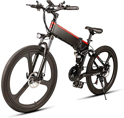 Bicicletas Eléctricas, 26 en bicicleta eléctrica plegable 350W for adultos Montaña E-bici con 48V10AH extraíble de iones de litio, aleación de aluminio de doble suspensión de bicicleta Velocidad máxim