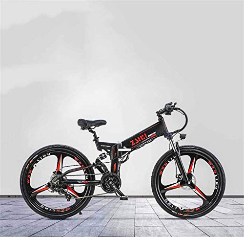 Bicicletas Eléctricas, Adulto bicicleta eléctrica de montaña, batería de litio de 48V, aleación de aluminio plegable Multi-Link de suspensión, con el GPS antirrobo Sistema de Posicionamiento ,Biciclet