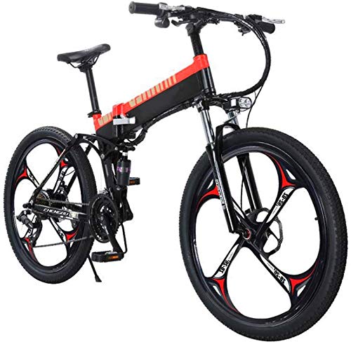 Bicicletas Eléctricas, Montaña eléctrica bicicleta plegable for adultos Bicicletas 27 Velocidad de marco de acero de doble suspensión E-Bici 48V 400W Electric City, ligero bicicletas for Adolescentes