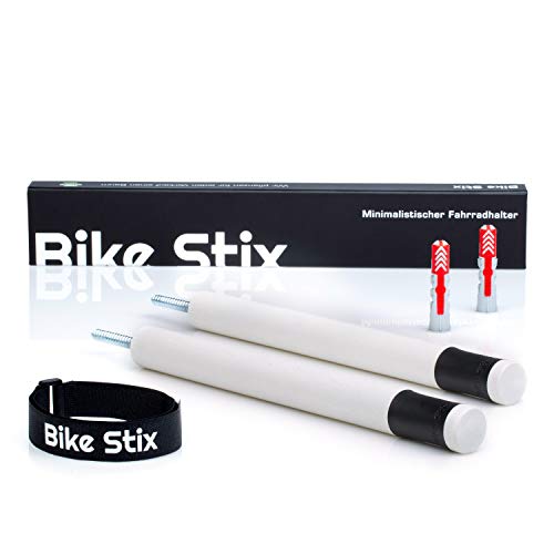 Bike Stix® Soporte de Pared para Bicicleta Hecho de Madera: el Cuero está Pegado en Roble diseño del Soporte para Bicicleta es Minimalista y Elegante, Adecuado de Carrera, Bicicletas y MTB