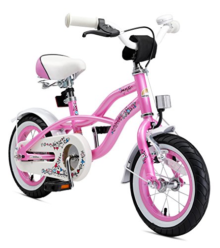 BIKESTAR Bicicleta Infantil para niños y niñas a Partir de 3 años | Bici 12 Pulgadas con Frenos | 12" Edición Cruiser Rosa