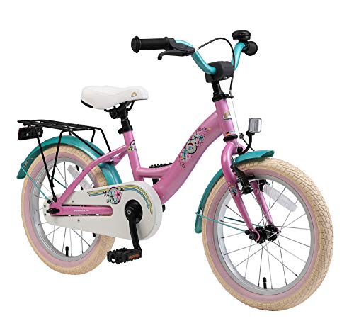 BIKESTAR Bicicleta Infantil para niños y niñas a Partir de 4 años | Bici 16 Pulgadas con Frenos | 16" Edición Clásica Rose