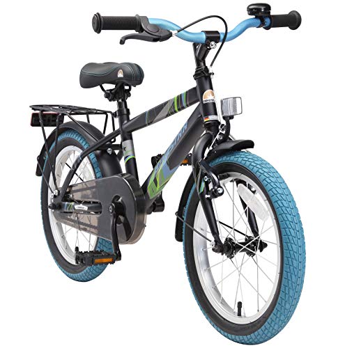 BIKESTAR Bicicleta Infantil para niños y niñas a Partir de 4 años | Bici 16 Pulgadas con Frenos | 16" Edición Moderna Negro