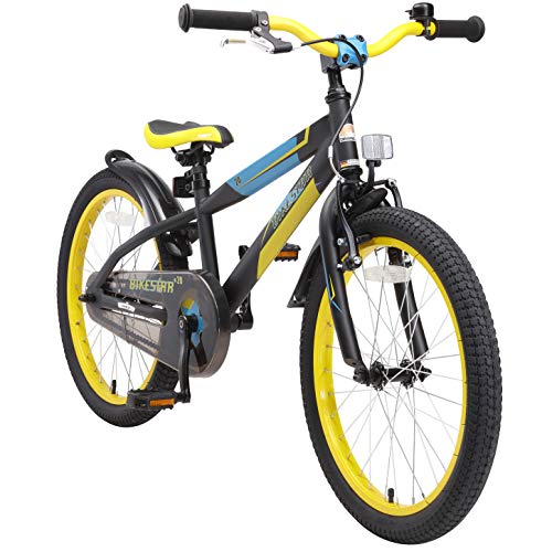 BIKESTAR Bicicleta Infantil para niños y niñas a Partir de 6 años | Bici de montaña 20 Pulgadas con Frenos | 20" Edición Mountainbike Negro