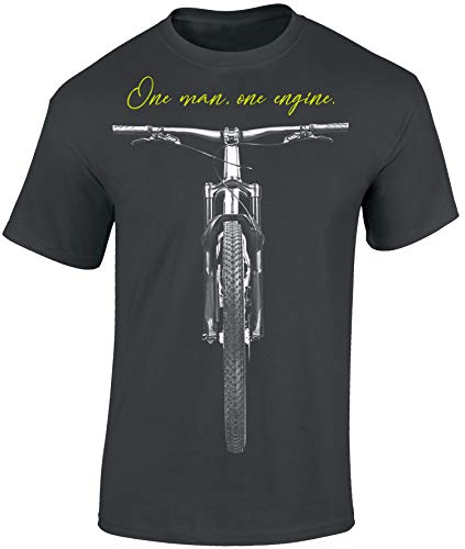 Camiseta de Bicileta: One Man One Engine - Regalo Ciclistas - Bici - BTT - MTB - BMX - Mountain-Bike - Downhill - Regalos Deporte - Divertida-s - Ciclista - Retro - Fixie Shirt - Outdoor - Dirt (L)