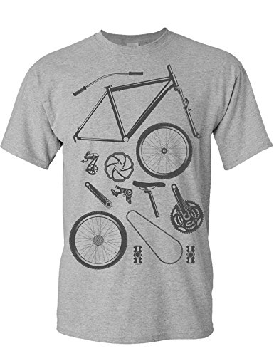 Camiseta de Bicileta: Piezas de Bici - Regalo para Ciclistas - BTT - MTB - BMX - Mountain-Bike - Downhill - Regalos Deporte - Camisetas Divertida-s - Ciclista - Retro - Fixie-Bike Shirt (M)