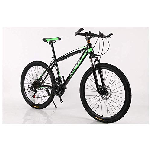CENPEN Deportes al aire libre Bicicletas de montaña Bicicletas 2130 Velocidades Shimano HighCarbon Marco de Acero Doble Disco Freno (Color: Verde, Tamaño: 21 Velocidad)