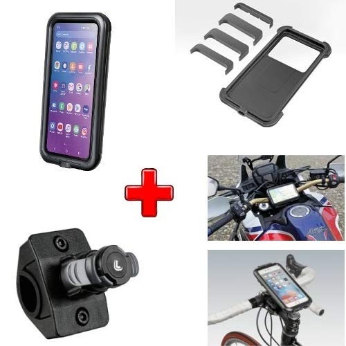 Compatible con Decathlon – Btwin Funda RÍGIDA Universal para Smartphone + Soporte Fijo para Manillar Motocicleta Bicicletas con DIÁMETRO DE 16 A 32MM