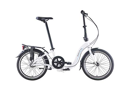 Dahon Bicicleta plegable Ciao i7 de 7 velocidades, color blanco, 20 pulgadas