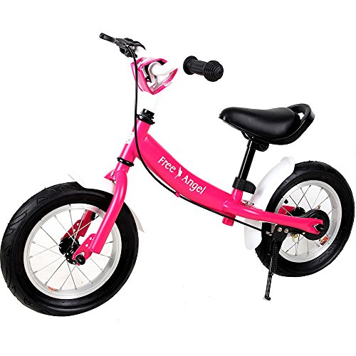 Deuba Bicicleta de Equilibrio 'Street Angel' para niños Ruedas 12' con Sillín y Manillar Ajustables sin Pedales Rosa