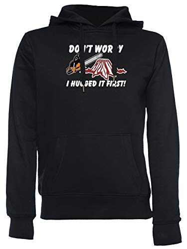 Don't Worry I Hugged It First Unisexo Hombre Mujer Sudadera con Capucha Negro Unisex Men's Women's Hoodie Black