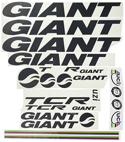 Ecoshirt QW-3RDS-82ZH Pegatinas Frame Cuadro Giant TCR Am21 Stickers Aufkleber Decals Adesivi Bike BTT MTB Cycle, Negro
