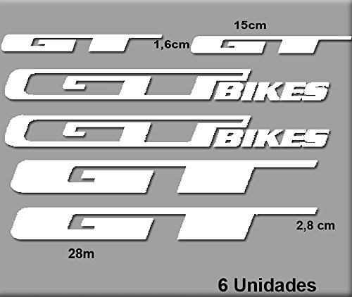 Ecoshirt R6-G1CF-UJ7U Pegatinas GT Bikes R70 Stickers Aufkleber Decals Autocollants Adesivi, Blanco