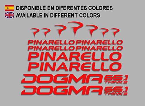 Ecoshirt SV-RM60-3YSW Pegatinas Pinerello Dogma F166 Vinilo Adesivi Decal Aufkleber Клей MTB Stickers Bike, Rojo