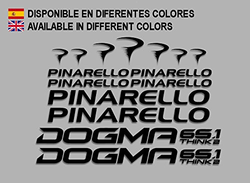 Ecoshirt SV-RM61-3YSW Pegatinas Pinerello Dogma F166 Vinilo Adesivi Decal Aufkleber Клей MTB Stickers Bike, Negro