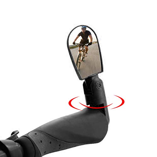 Espejo de Bicicleta de Manillar, Espejo Retrovisor Bicicleta nuevo Negro Mini Girar Flexible Espejo Retrovisor Manillar de Bicicleta de Ciclismo