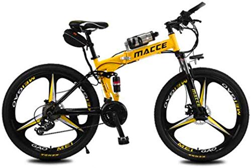 Fangfang Bicicletas Eléctricas, Bicicleta eléctrica Plegable de la batería de Litio de la montaña de la Bici Adulta Sola Rueda Botella de Agua de alimentación portátil y cómodo,Bicicleta
