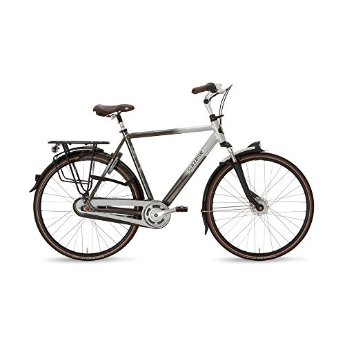 Gazelle Arroyo C8 - Bicicleta de ciudad para hombre, 8 velocidades, color negro, tamaño 61 cm, tamaño de rueda 28.0