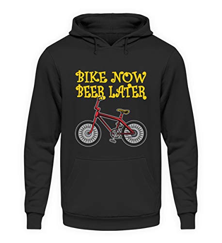 generisch bicicleta & Bier – Divertido Biking Bike MTB Ciclismo bicicleta bicicleta ciclista Alcohol diseño regalo – Sudadera unisex con capucha Negro Jet S