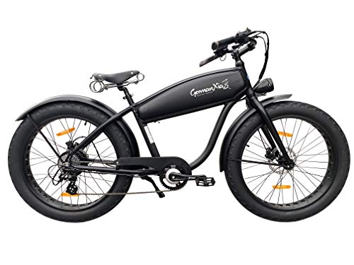 GermanXia Black Sinner - Bicicleta eléctrica (26 pulgadas, 25 km/h, freno de disco hidráulico, 468 Wh), color negro mate