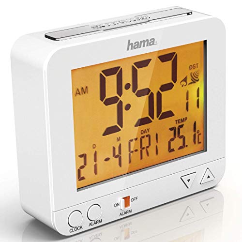 Hama RC 550 Color Blanco - Despertador (2 líneas, Naranja, 95 mm, 80 mm, 25 mm, 186 g)
