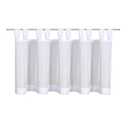 Happy Home Visillo Torcino cortina blanco B/H: 145 x 50 cm Moderno semitransparente Bistro Visillo