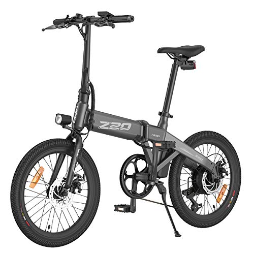 HIMO Z20 Bicicleta eléctrica plegable 25 km/h sistema de engranajes de 6 velocidades 250W 3 modos de conducción IP7X impermeable 20 pulgadas ebike para mujeres hombres niños gris(El envío de Alemania)